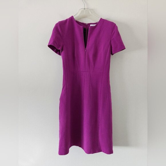 DIANE VON FURSTENBERG | Agatha Knit Dress Purple Sz 2 - Picture 2 of 9